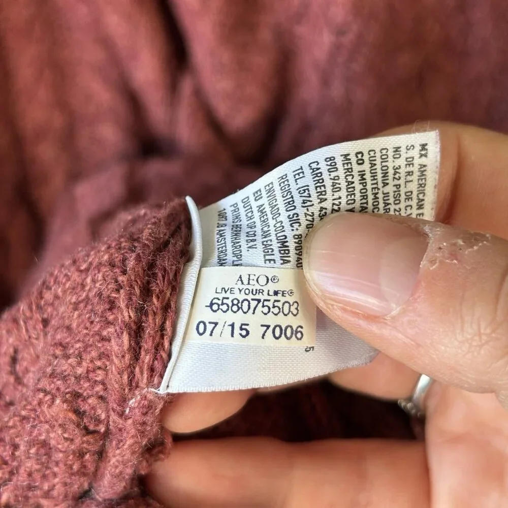 American Eagle Womens Cable Knit Sweater Cozy Cottagecore Preppy Casual Fall XL‎ - Picture 15 of 16